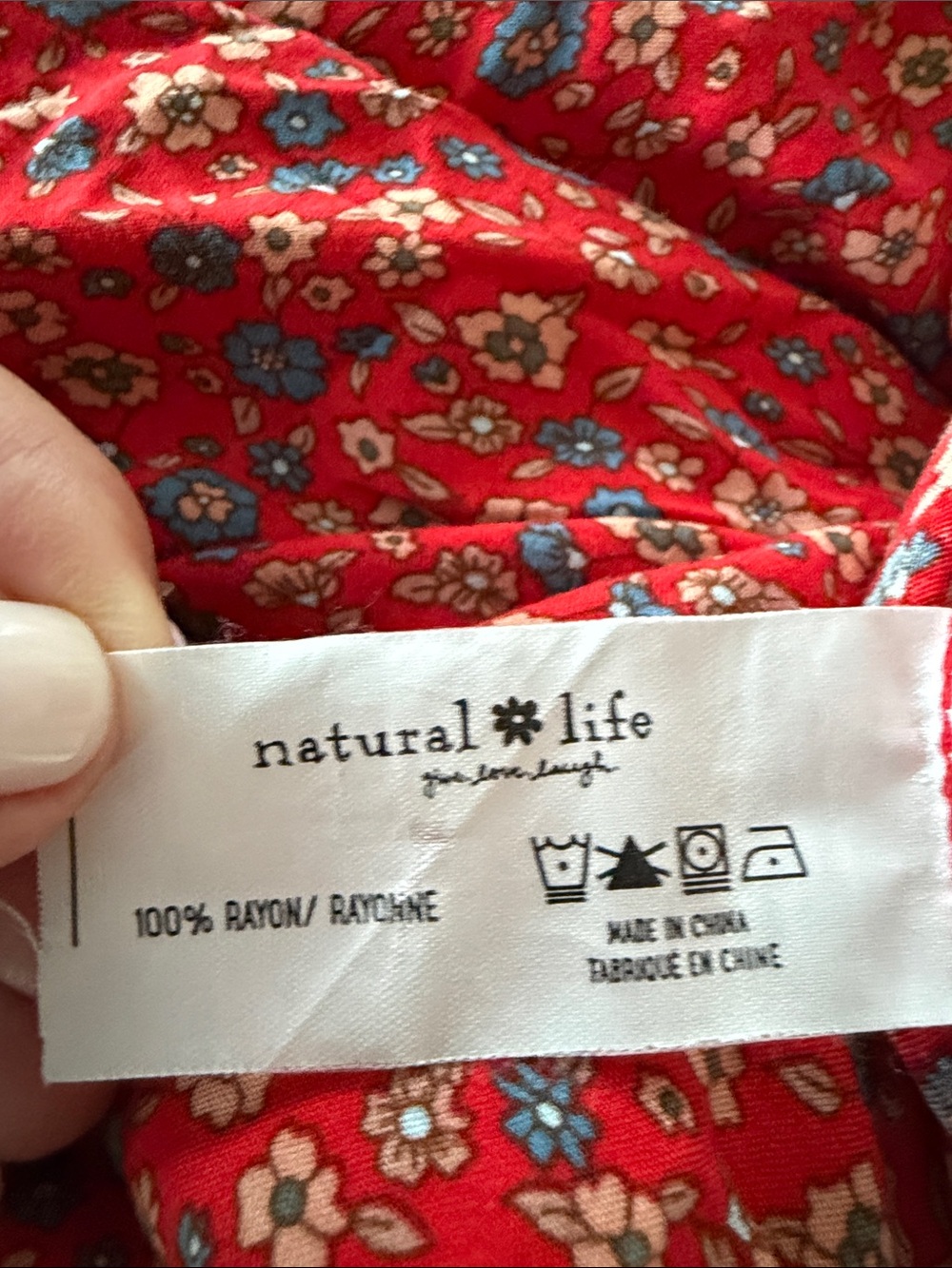 Natural Life Wide Leg Jumper Bohemian Oversized Jumpsuit Size Small Red Floral - Picture 6 of 6